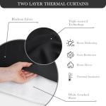 PONY DANCE Black Curtains for Bedroom - Decorative Window Curtains Double Layered Blackout Drapery White Crushed Sheers Panels Set for Living Room, 52 W x 84 L, Set of 2