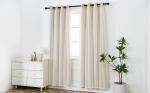 INLINAS Beige Blackout Curtains with Sheer Overlay - Grommet Top Thermal and Noise Reduction Panels for Bedroom and Living Room Light Blocking and Energy Saving, 52 x 84 Inches, Set of 2