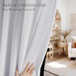 PONY DANCE Black Curtains for Bedroom - Decorative Window Curtains Double Layered Blackout Drapery White Crushed Sheers Panels Set for Living Room, 52 W x 84 L, Set of 2