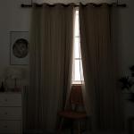 INLINAS Beige Blackout Curtains with Sheer Overlay - Grommet Top Thermal and Noise Reduction Panels for Bedroom and Living Room Light Blocking and Energy Saving, 52 x 84 Inches, Set of 2