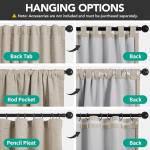 Deconovo Faux Linen 100% Blackout Curtains with Hidden Tabs & Pleat Tape, Tiebacks Included, Thermal Insulated Noise-Reducing Drapes for Bedroom & Living Room, Dark Beige, 50W x 84L, 2 Panels