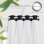 PONY DANCE Black Curtains for Bedroom - Decorative Window Curtains Double Layered Blackout Drapery White Crushed Sheers Panels Set for Living Room, 52 W x 84 L, Set of 2