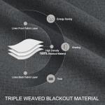 CYCMACO Linen 100% Blackout Curtains for Bedroom, Black Out Curtains 84 Inch Long 2 Panels Set, Back Tab/Rod Pocket Curtain for Living Room, Energy Efficient Curtain(52" W X 84" L, Charcoal Gray)