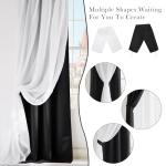 PONY DANCE Black Curtains for Bedroom - Decorative Window Curtains Double Layered Blackout Drapery White Crushed Sheers Panels Set for Living Room, 52 W x 84 L, Set of 2