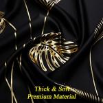 Estelar Textiler Black Blackout Curtains for Bedroom 84 Inches Long, Room Darkening Grommet Thermal Insulated Curtains for Living Room, Light Blocking Drapes with Gold Print Design,52Wx84L,2 Panels