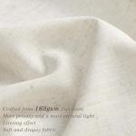Jowels Natural Cream Linen Curtains 90 Inch Length 2 Panels for Living Room Bedroom, Light Filtering Sheer Curtains 90 Inches, Modern Farmhouse Grommet Semi Sheer Soft Privacy Drapes