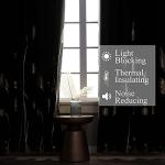 Estelar Textiler Black Blackout Curtains for Bedroom 84 Inches Long, Room Darkening Grommet Thermal Insulated Curtains for Living Room, Light Blocking Drapes with Gold Print Design,52Wx84L,2 Panels