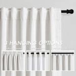 Cream Linen Blackout Curtains 84 inch Length 2 Panels Set for Bedroom Thermal Insulated 100% Blackout Linen Drapes Back Tab Neutral Rustic Farmhouse Block Out Room Darkening Window Curtains Ivory