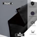 Tyrot Black Grey 100% Blackout Curtains for Bedroom 84 inch Long 2 Panels Set White Gray Modern Abstract Geometric Black Out Curtains Insulated Room Darkening Window Drapes for Living Room, 52Wx84L