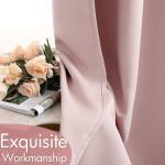 MIULEE Light Pink Room Darkening Curtains Thermal Insulated Drapes Solid Window Treatment Set Grommet Top Light Blocking Blackout Curtain for Living Room/Bedroom 2 Panels 52 x 84 inch Baby Pink