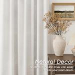 Cream Linen Blackout Curtains 84 inch Length 2 Panels Set for Bedroom Thermal Insulated 100% Blackout Linen Drapes Back Tab Neutral Rustic Farmhouse Block Out Room Darkening Window Curtains Ivory