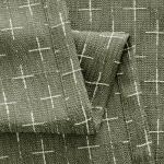 MIULEE Decorative Back Tab Linen Curtains with Geometric Pattern for Living Room Bedroom Farmhouse Rustic Thick Woven Textured Patterned Mudcloth Drapes 84 Inches Long 2 Panels Set, Olive Green