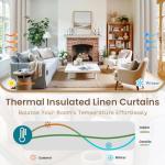 BGment Blackout Curtains for Bedroom 84 Inch Long - Linen Textured Thermal Insulated Total Sunlight Blocking Lightweight Bronze Grommet Window Drapes for Living Room, 2 Panels, 52 x 84 Inch, Natural