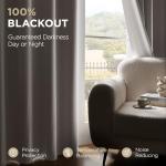Joydeco White Blackout Curtains 96 Inches Long - Linen 100% Blackout Curtain 2 Panel Set, Rod Pocket & Back Tabs Thermal Insulated Window Drapes for Bedroom Living Room (Pure White,52" Wx96 L)