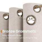 BGment Blackout Curtains for Bedroom 84 Inch Long - Linen Textured Thermal Insulated Total Sunlight Blocking Lightweight Bronze Grommet Window Drapes for Living Room, 2 Panels, 52 x 84 Inch, Natural