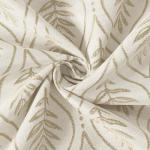 BGment Beige Linen Curtains for Living Room, French Country Leaf Jacquard Botanical Pattern Cottage Core Boho Vintage Grommet Light Filtering Semi Sheer Linen Curtains, 2 Panels, 52 x 84 Inch