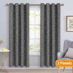 BGment Blackout Curtains for Bedroom/Living Room 84 Inch Length 2 Panels Set, Dark Grey Room Darkening Thermal Insulated Grommet Window Drapes with Pattern, Each Panel 52 x 84 Inch