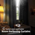 BGment Blackout Curtains for Bedroom/Living Room 84 Inch Length 2 Panels Set, Dark Grey Room Darkening Thermal Insulated Grommet Window Drapes with Pattern, Each Panel 52 x 84 Inch