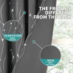 BGment Blackout Curtains for Bedroom/Living Room 84 Inch Length 2 Panels Set, Dark Grey Room Darkening Thermal Insulated Grommet Window Drapes with Pattern, Each Panel 52 x 84 Inch