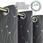 BGment Blackout Curtains for Bedroom/Living Room 84 Inch Length 2 Panels Set, Dark Grey Room Darkening Thermal Insulated Grommet Window Drapes with Pattern, Each Panel 52 x 84 Inch