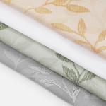 Chyhomenyc Mila Grey Kitchen Curtains 36 Inch Length Tier Curtains, Semi Sheer Leaf Jacquard Textured Small Cafe Curtains, Light Filtering Short Window Curtains for Bathroom, Each 30Wx36L, 2PCS