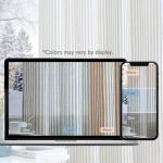 Vangao Linen Blend Stripe Curtains Tickingstripe Light Filtering Window Curtains Blue Pinstripe Printed on Beige Drapes 84 Inches Long for Living Room Bedroom Grommet Top 2 Panels
