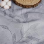 Chyhomenyc Mila Grey Kitchen Curtains 36 Inch Length Tier Curtains, Semi Sheer Leaf Jacquard Textured Small Cafe Curtains, Light Filtering Short Window Curtains for Bathroom, Each 30Wx36L, 2PCS