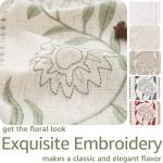 jinchan Winslow Linen Curtains for Bedroom 84 Inches Length Embroidered Bordered Floral Curtains for Living Room Farmhouse Decor Light Filtering Window Treatments Sage on Beige Drapes 2 Panels