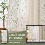 jinchan Winslow Linen Curtains for Bedroom 84 Inches Length Embroidered Bordered Floral Curtains for Living Room Farmhouse Decor Light Filtering Window Treatments Sage on Beige Drapes 2 Panels