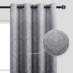 DWCN Ombre Blackout Curtains for Living Room - Thermal Insulated Block Light Energy Saving Privacy Gradient Damask Grommet Window Curtains for Bedroom, Set of 2 Panels, 52 x 63 Inch Length, Grey
