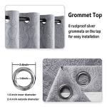 DWCN Ombre Blackout Curtains for Living Room - Thermal Insulated Block Light Energy Saving Privacy Gradient Damask Grommet Window Curtains for Bedroom, Set of 2 Panels, 52 x 63 Inch Length, Grey