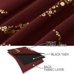 Yakamok Blackout Curtains 84 inch Length Living Room Thermal Insulated Gold Wave Line Dots Pattern Curtains Room Darkening Grommet Curtains for Bedroom, Burgundy, W52 x L84-inch, 2 Panels