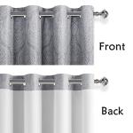 DWCN Ombre Blackout Curtains for Living Room - Thermal Insulated Block Light Energy Saving Privacy Gradient Damask Grommet Window Curtains for Bedroom, Set of 2 Panels, 52 x 63 Inch Length, Grey