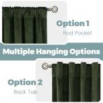 BGment Olive Green Velvet Curtains 84 Inch Length, Thermal Insulated Blackout Curtains Room Darkening Drapes with Back Tab and Rod Pocket for Living Room/French Door, Set of 2 Panels, 52 x 84 Inch