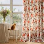 Pink Floral Curtains 84 Inch for Girl Bedroom Velvet Curtain Drapes with Whimsical Botanical Flower Pattern Aesthetic Anthropologie Modern Farmhouse Room Darkening Living Room Window Curtains,2 Panels