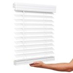 Lotus & Windoware Cordless, 2 Inch Faux Wood Blind, 34" Wide x 36" Long, Window Blinds, Blinds & Shades, Blinds for Indoor Windows, Smooth, Bright White, 34" x 36",Bright White