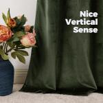 BGment Olive Green Velvet Curtains 84 Inch Length, Thermal Insulated Blackout Curtains Room Darkening Drapes with Back Tab and Rod Pocket for Living Room/French Door, Set of 2 Panels, 52 x 84 Inch