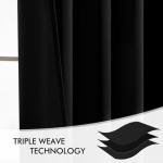 MIULEE 2 Panels Back Tab Blackout Curtains 96 Inch Long for Living Room Bedroom, Halloween Black Rod Pocket/Pinch Pleated Thermal Insulated Room Darkening Light Blocking Floor to Ceiling Curtain/Drape