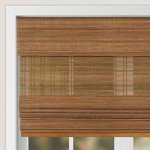 CALYX INTERIORS Cordless Bamboo Roman Shade Blind, Light Filtering, 34.5" W x 64" H, Ceylon Light Russet