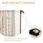 ColorBird Boho Curtains 2 Panels 84 Inches Length Orange Patterned Window Treatment Striped Geometric Aztec Western Curtain & Drapes for Living Bedroom Dining Room Boho Chic Deco