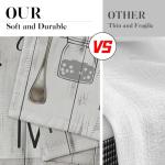 Emvency 36 Inch Kitchen Curtains White Farmhouse Rustic Window Curtains and Valances Set of 3, Vintage Fork Spoon Barn Country Wooden Wood Short Tier Curtain, Vintage Small Kitchen Decor