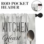 Emvency 36 Inch Kitchen Curtains White Farmhouse Rustic Window Curtains and Valances Set of 3, Vintage Fork Spoon Barn Country Wooden Wood Short Tier Curtain, Vintage Small Kitchen Decor