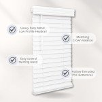 Lotus & Windoware Cordless, 2 Inch Faux Wood Blind, 34" Wide x 36" Long, Window Blinds, Blinds & Shades, Blinds for Indoor Windows, Smooth, Bright White, 34" x 36",Bright White