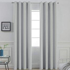 Yakamok Soft and Smooth Blackout Curtains for Bedroom - Grommet Thermal Insulated Room Darkening Curtains for Living Room, Set of 2 Panels (52 x 84Inch, Light Grey)