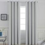 Yakamok Soft and Smooth Blackout Curtains for Bedroom - Grommet Thermal Insulated Room Darkening Curtains for Living Room, Set of 2 Panels (52 x 84Inch, Light Grey)