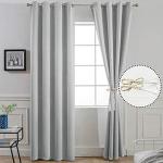 Yakamok Soft and Smooth Blackout Curtains for Bedroom - Grommet Thermal Insulated Room Darkening Curtains for Living Room, Set of 2 Panels (52 x 84Inch, Light Grey)
