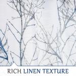 FMFUNCTEX Linen Semi Sheer Curtains for Bedroom, Blue White Curtains 84 Inches Long for Living Room, Grey Tree Branch Patterned Curtain Light Filtering Farmhouse Window Drapes, Grommet Top 2 Panels