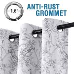 H.VERSAILTEX 100% Blackout Curtains for Living Room Camellia Floral 84 Inches Long Light Blocking Window Treatment with Black Liner Grommet Thermal Drapes, 2 Panels, Grey