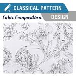 H.VERSAILTEX 100% Blackout Curtains for Living Room Camellia Floral 84 Inches Long Light Blocking Window Treatment with Black Liner Grommet Thermal Drapes, 2 Panels, Grey