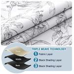 H.VERSAILTEX 100% Blackout Curtains for Living Room Camellia Floral 84 Inches Long Light Blocking Window Treatment with Black Liner Grommet Thermal Drapes, 2 Panels, Grey